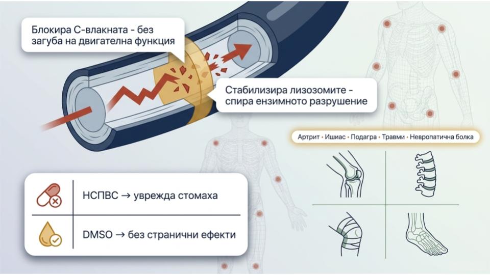 БЛОКИРАНЕ НА БОЛКОВИТЕ СИГНАЛИ В C-ВЛАКНАТА