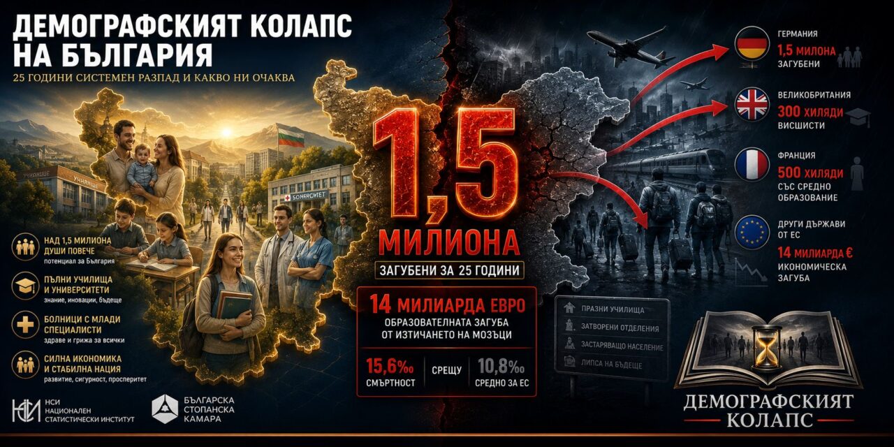 ДЕМОГРАФСКИЯТ КОЛАПС НА БЪЛГАРИЯ – 25 ГОДИНИ СИСТЕМЕН РАЗПАД И БЪДЕЩЕТО НА НАЦИЯТА