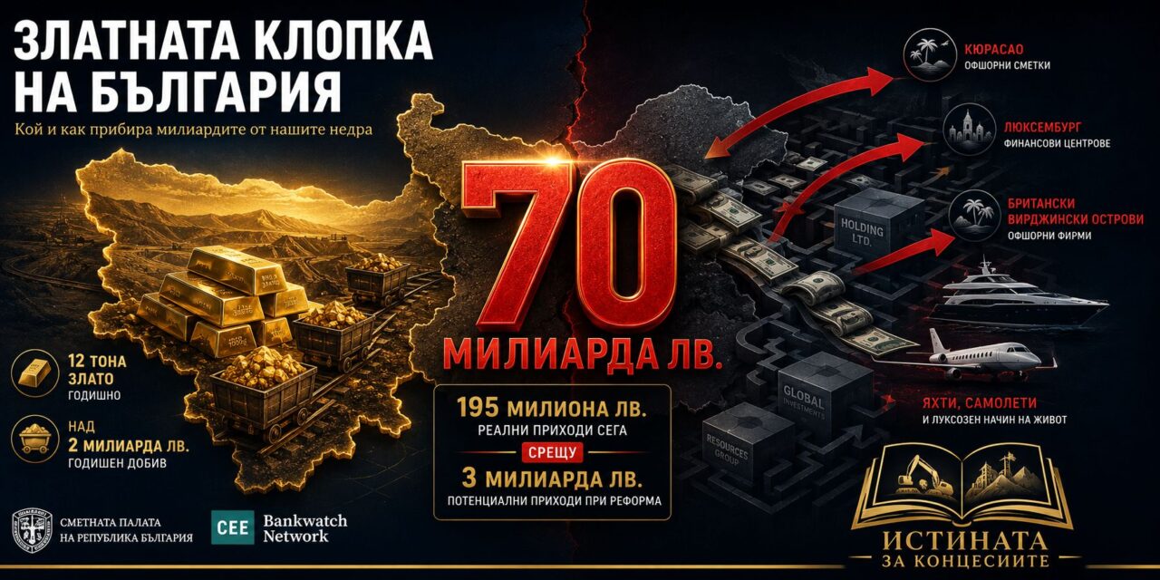 ЗЛАТНАТА КЛОПКА НА БЪЛГАРИЯ: КОЙ И КАК ПРИБИРА МИЛИАРДИТЕ ОТ НАШИТЕ НЕДРА
