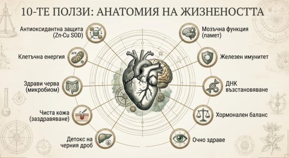 ЦИНК: ДЕСЕТТЕ НАЙ-ВАЖНИ ПОЛЗИ ЗА ЗДРАВЕТО